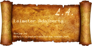 Leimeter Adalberta névjegykártya